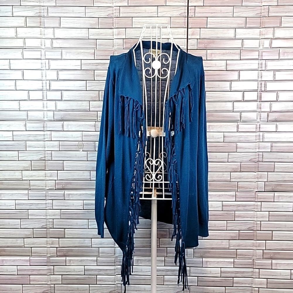 One World Live and Let Live open front cardigan Size L